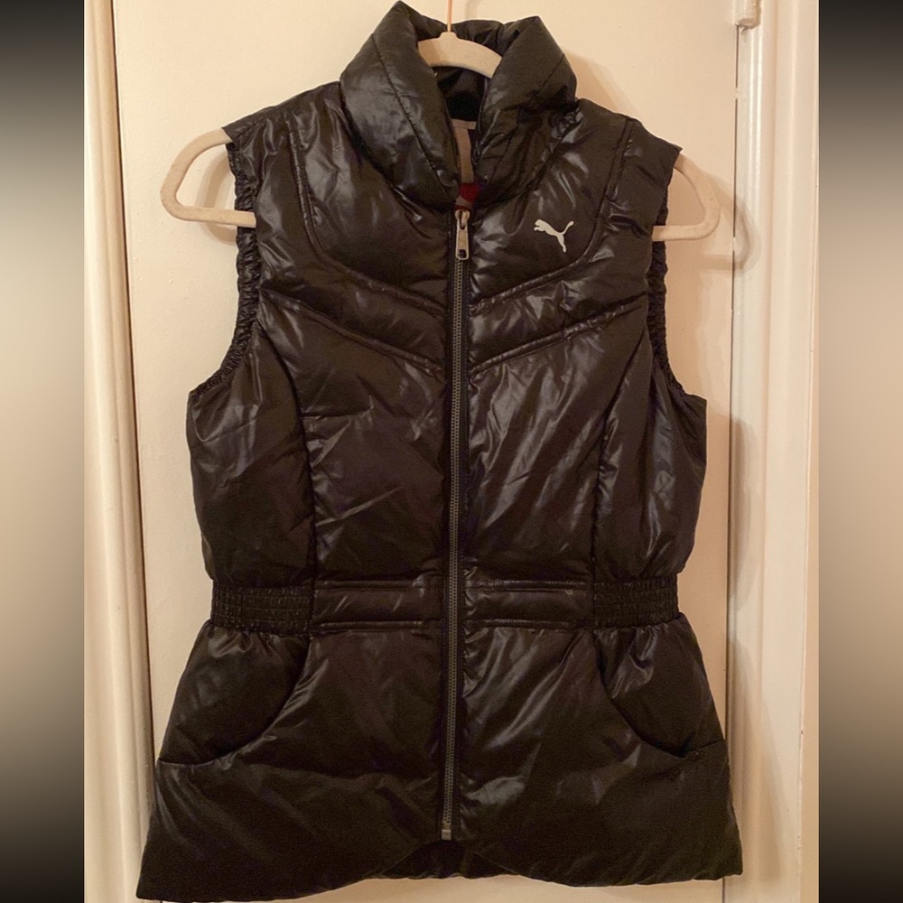 Puma Women Black Puffer Down Vest XS